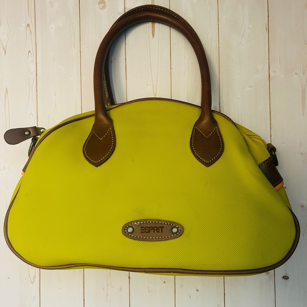 Vintage Esprit Retro Handbag Bowler Bag Neon 80’s & 90’s Green
